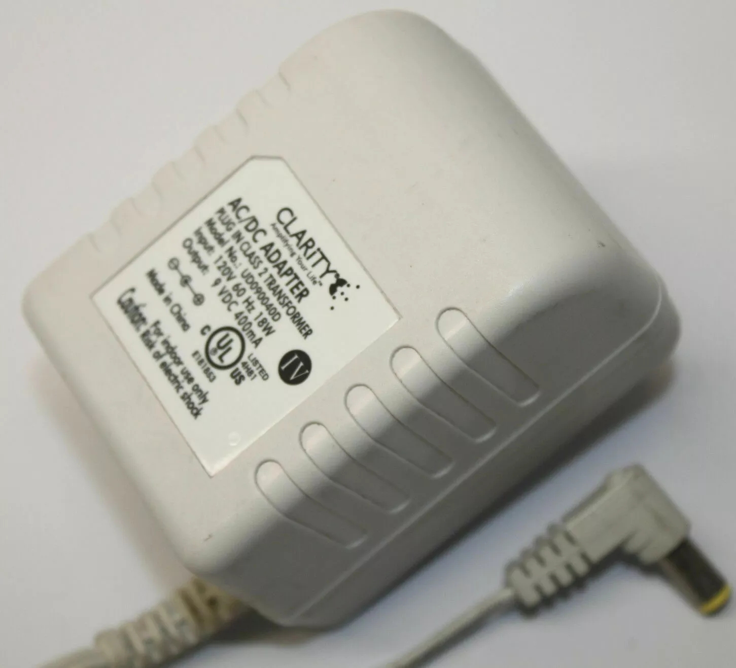 *Brand NEW*9VDC 400mA AC/DC Adapter Clarity UD090040D Charger 4 Volts Class 2 Transformer Power Supply